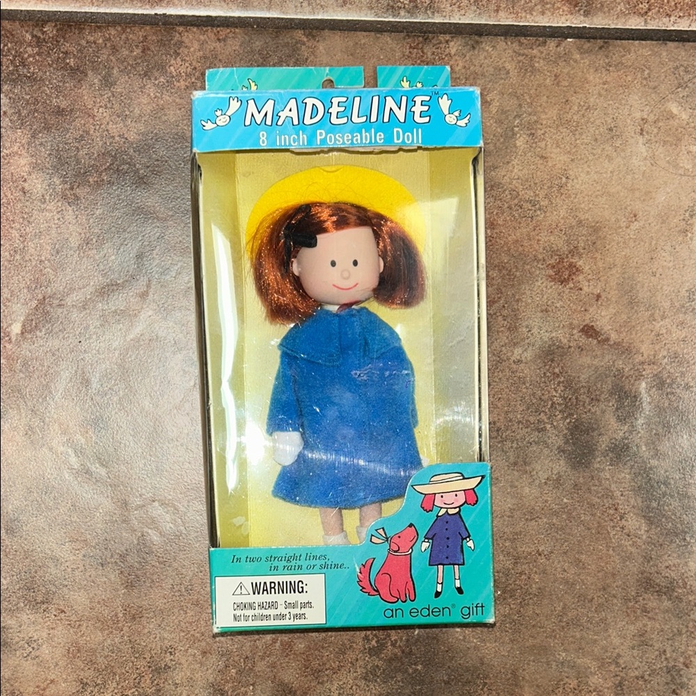 Madeline Doll in Blue Outfit with Yellow Hat